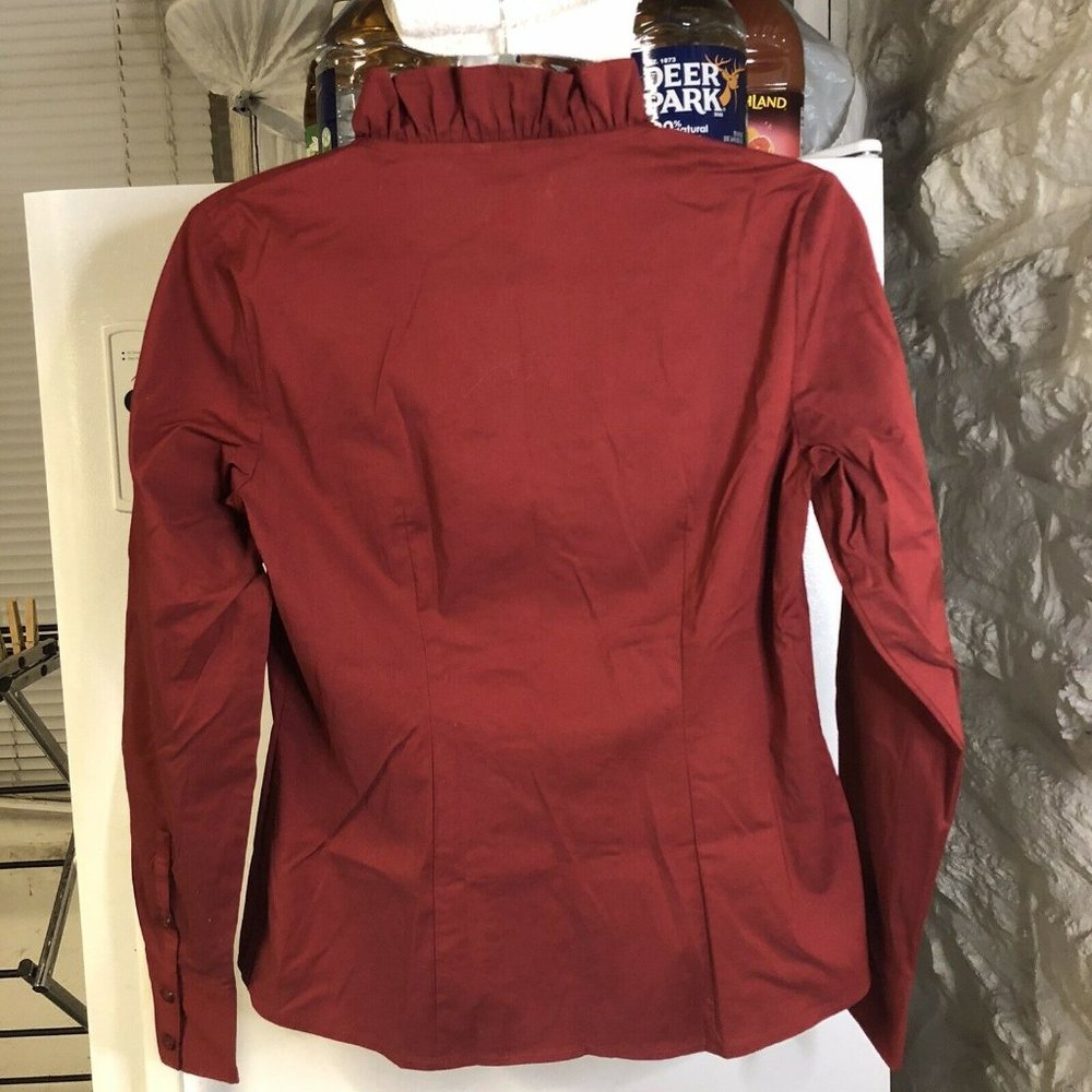 Loft Womans Collared Ruffled Button Up Shirt - image 4